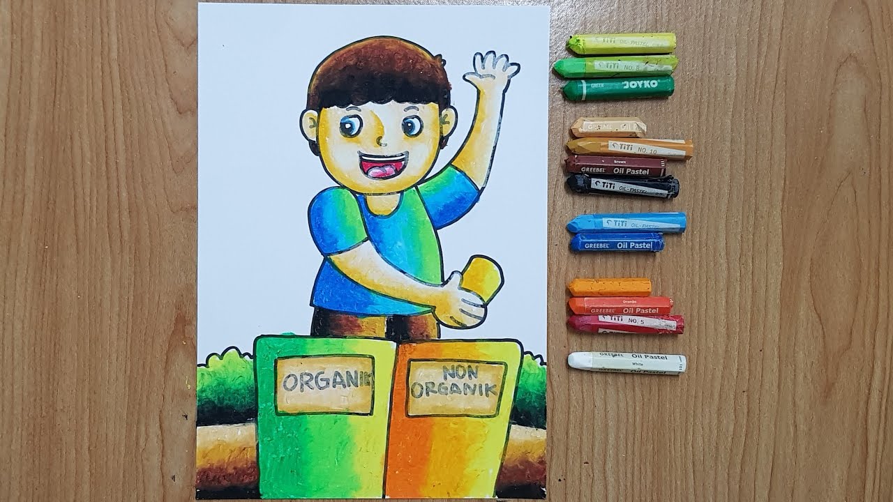Menggambar Orang Buang Sampah #temamenjagalinhkungan