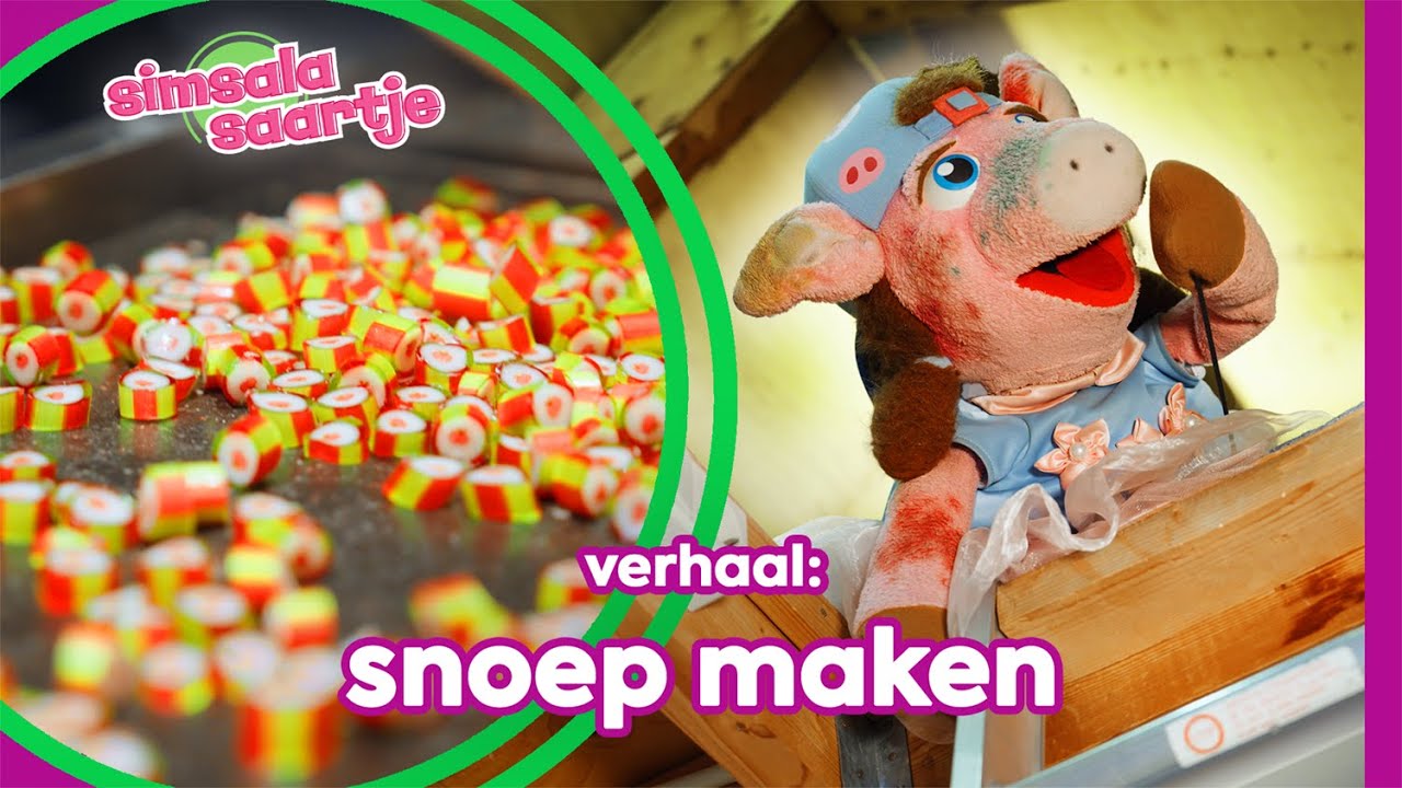 SNOEP MAKEN 🍭🍬  | SIMSALA SAARTJE 🐽 | Educatieve kleutertelevisie | Snoepfabriek