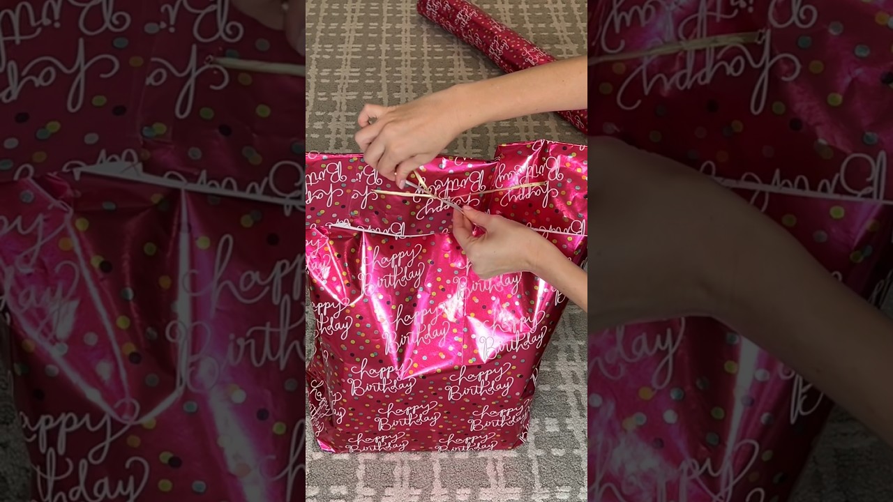 How to make a DIY gift bag to wrap an odd shaped gift!! Easy wrapping hack!