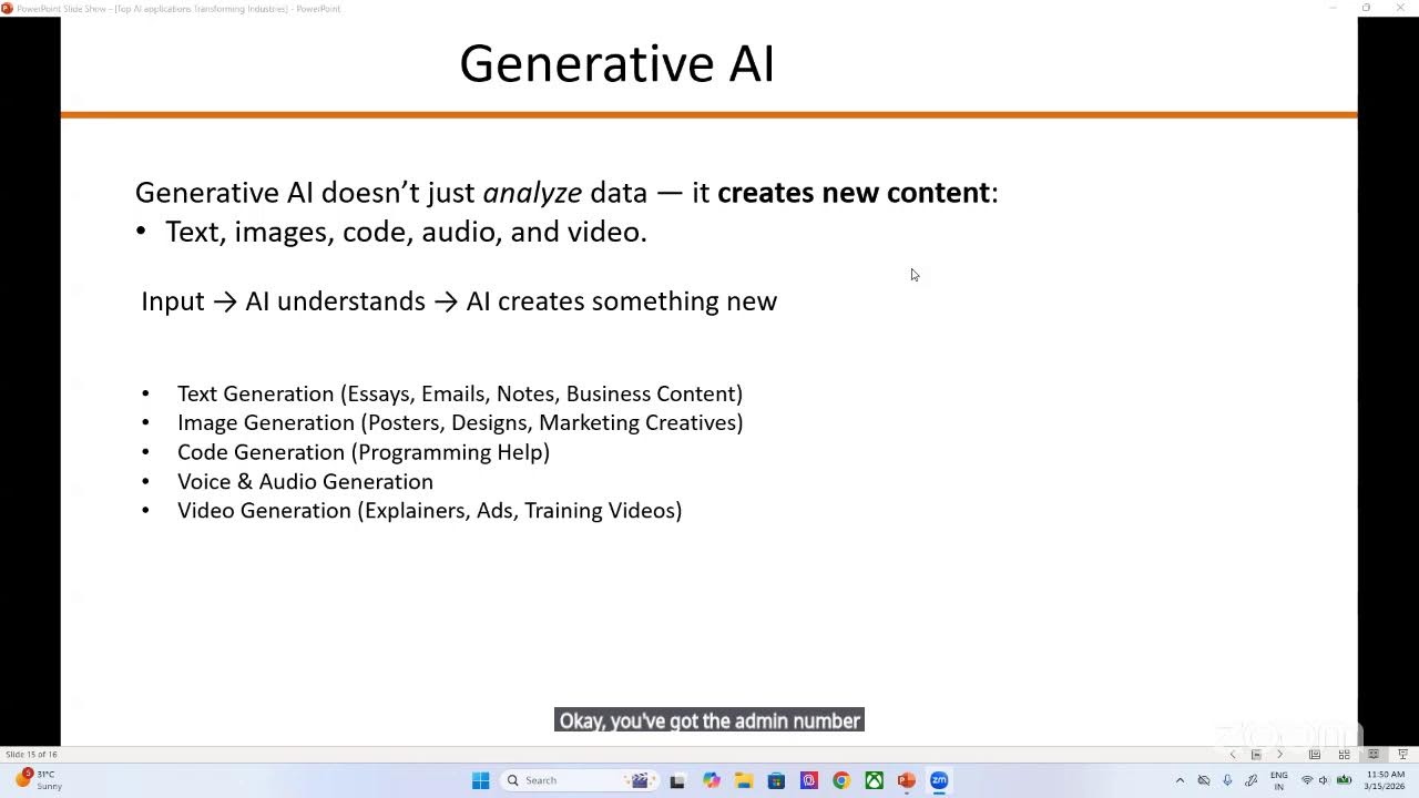 Workshop on Top AI Applications Transforming Industries @ 10:30 AM (IST) by Mr.Nikhil