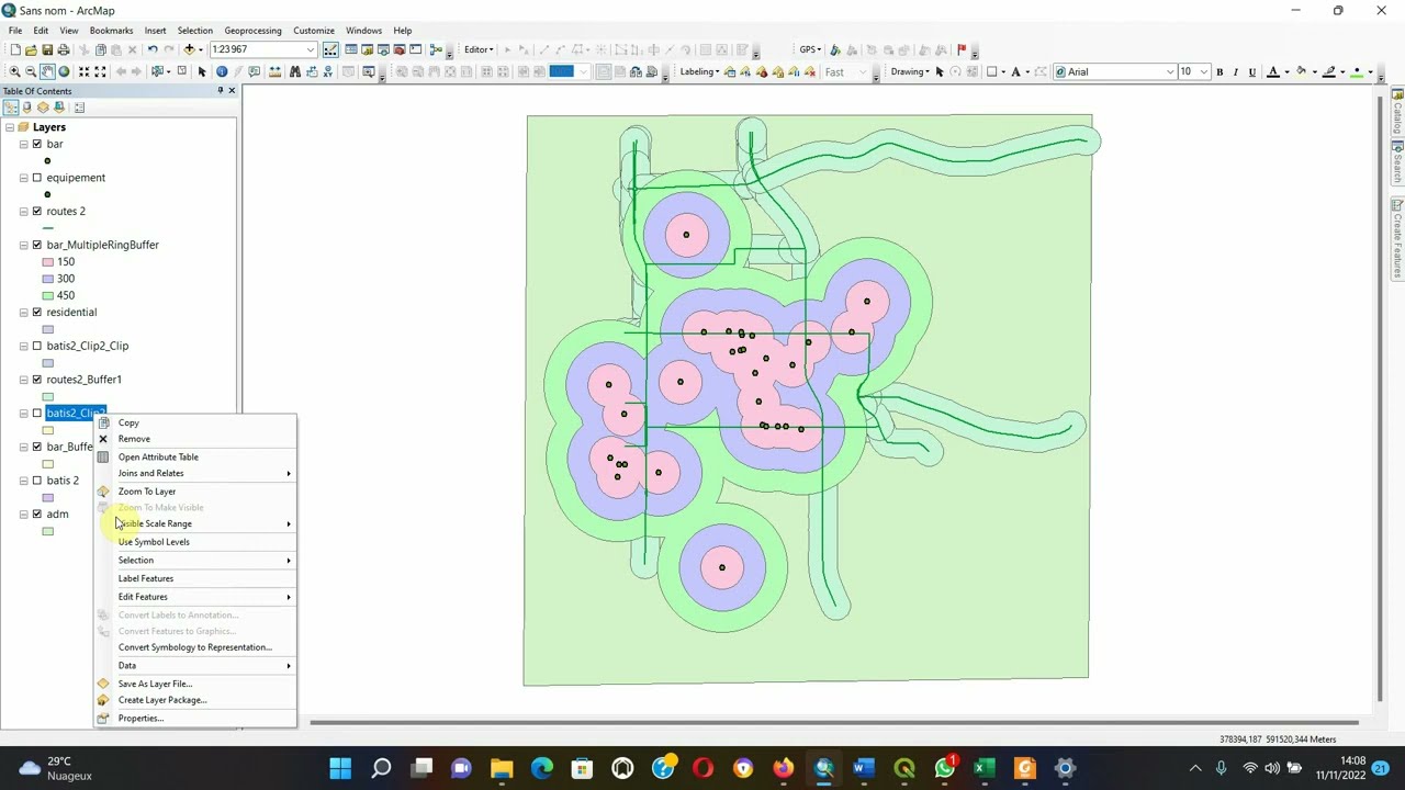 TUTO ZONE TAMPON / BUFFER ET REQUETE ATTRIBUTAIRE SUR ARCGIS