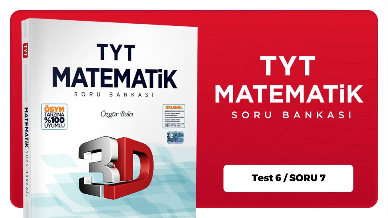 TYT 3D Matematik Soru Bankası Bölüm 04 Test 06 Soru Çözümleri | Fatih Demirkaya
