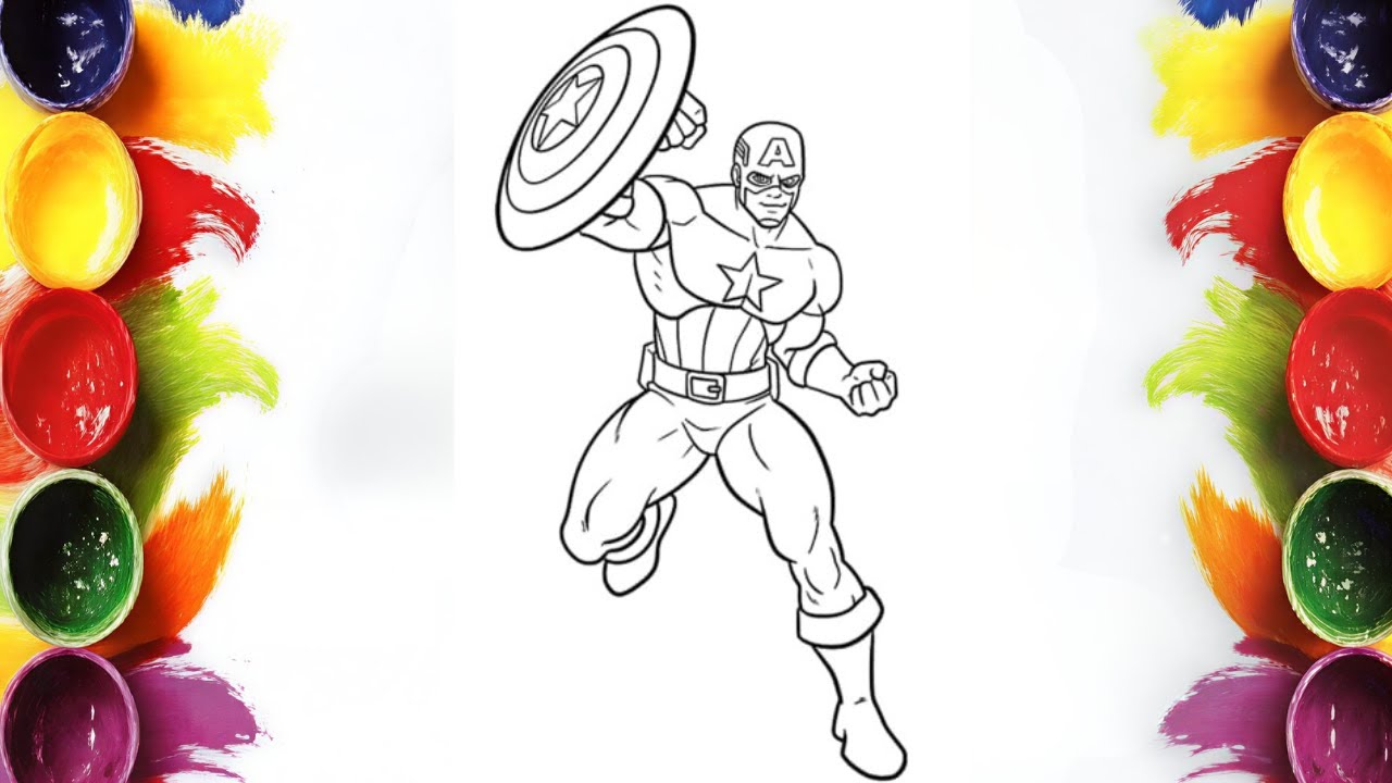 Relaxing Learning: How to Color Captain America | Mini Artist Coloring Tutorial