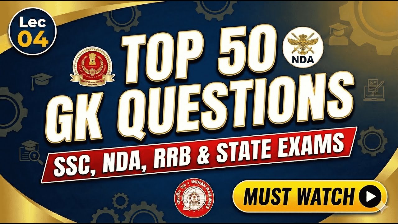 Lec 04 | Current Affairs+Static GK MCQs | Top 50 Question Daily|5000 Question series