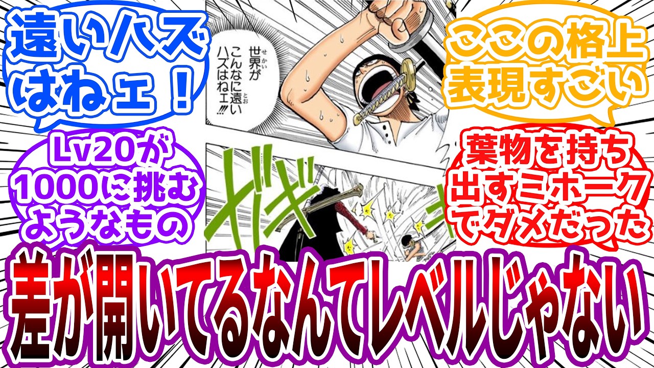 （世界がこんなに遠いハズはねェ！）ここで世界の広さを知れたからゾロは強くなれたよねに対する読者の反応集【ワンピース】