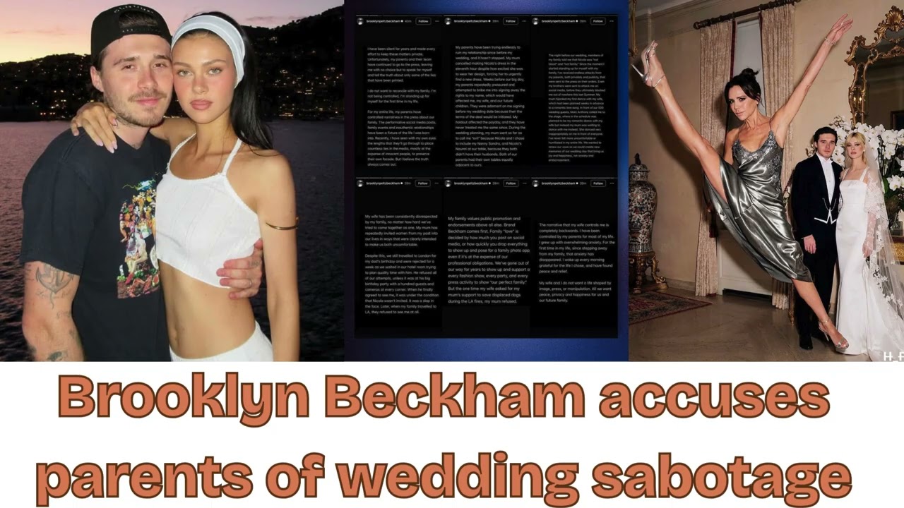 Brooklyn Beckham accuses parents of wedding sabotage
