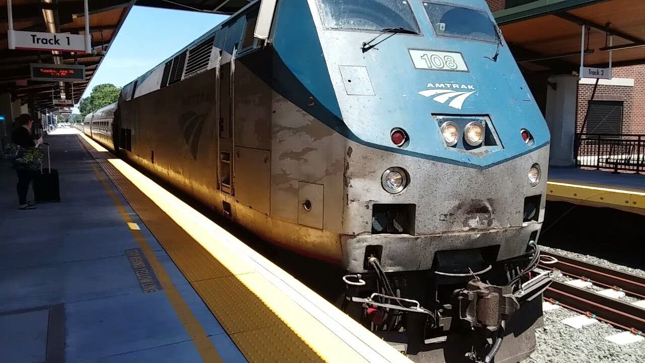 AMTRAK SHUTTLE #108 P42DC WITH FRONT END DAMAGE