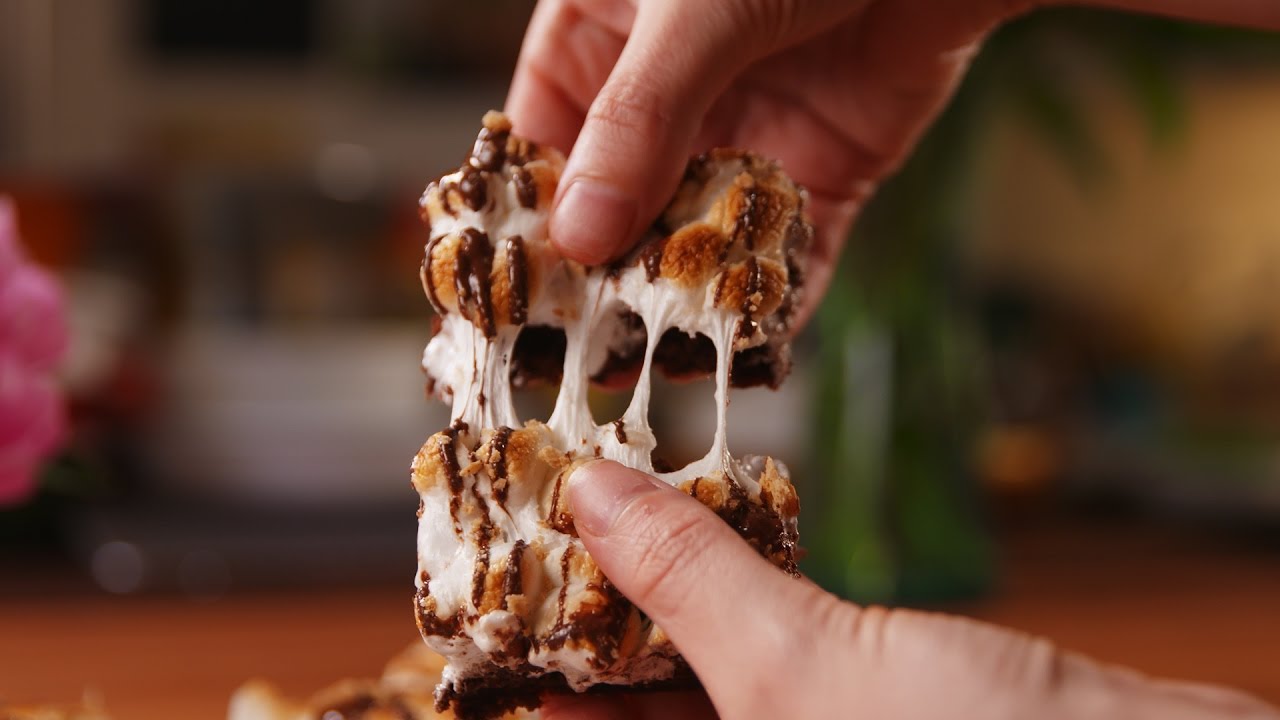 S’mores Poke Brownies | Delish