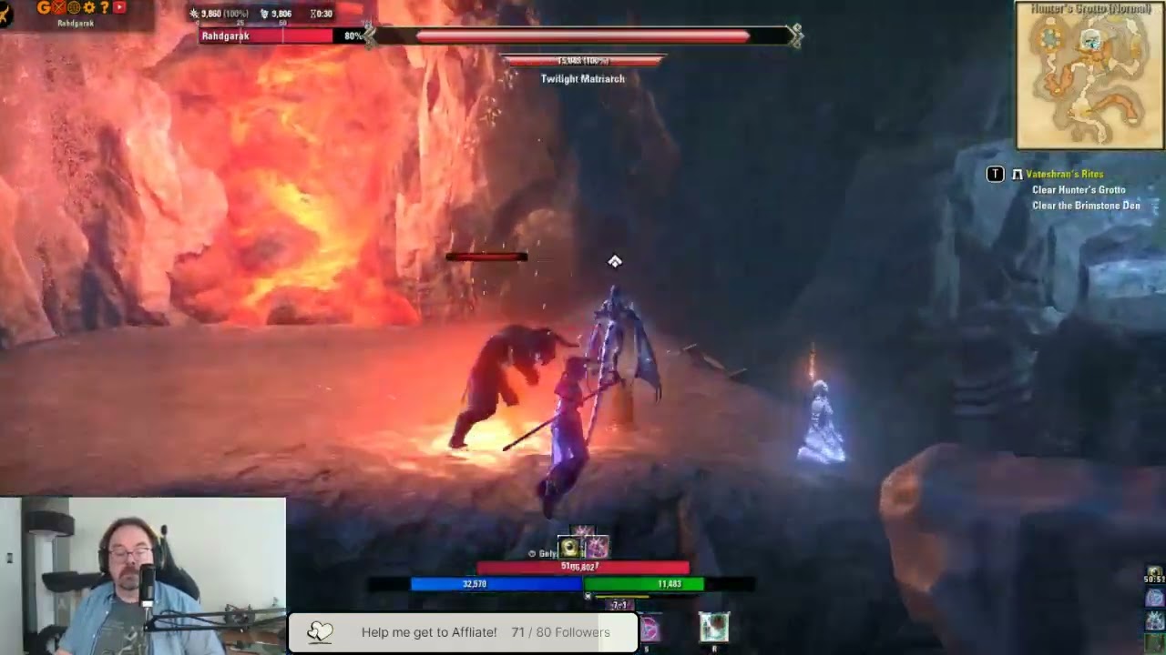 ESO Normal Vateshran Arena - Hunter's Grotto- Rahdgarak and First Death