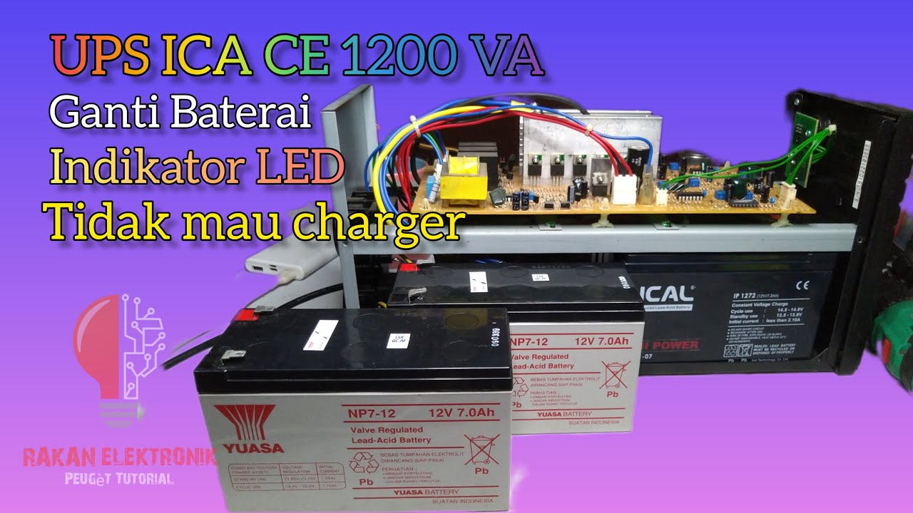 UPS ICA CE 1200 mati Error ganti baterai tidak bekerja di tegangan PLN #inverter #ica #ical #power