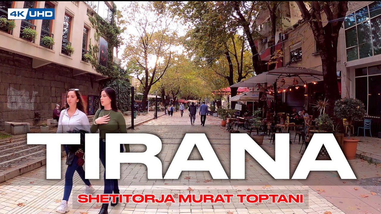 TIRANA, ALBANIA - PEDONALJA E TIRANES - Virtual Walking Tour Tirane, Shqiperi (4K UHD)
