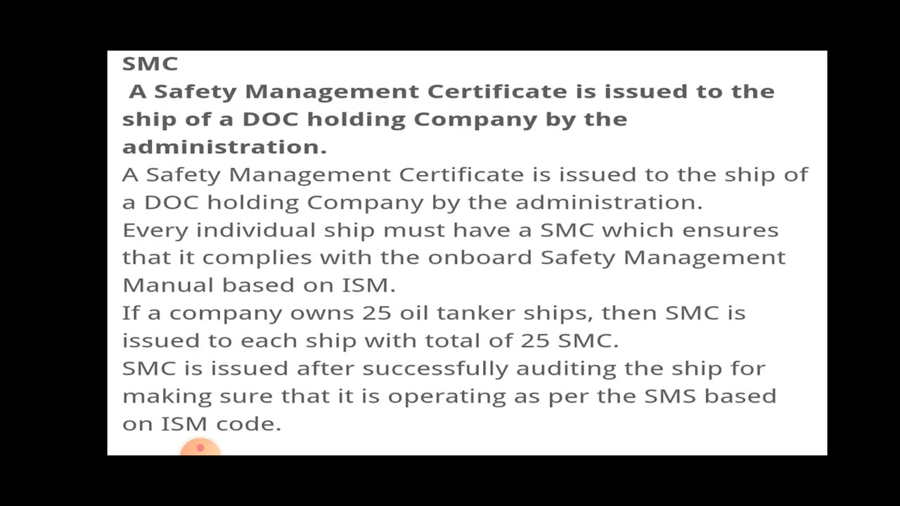 Document of compliance & Safety management certificate