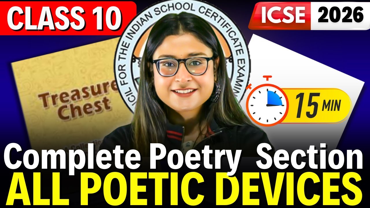 🔥 Poetic Devices Of All Poems Explained in 15 Minutes | ICSE 2026 | Class 10 English | Nikita Singh