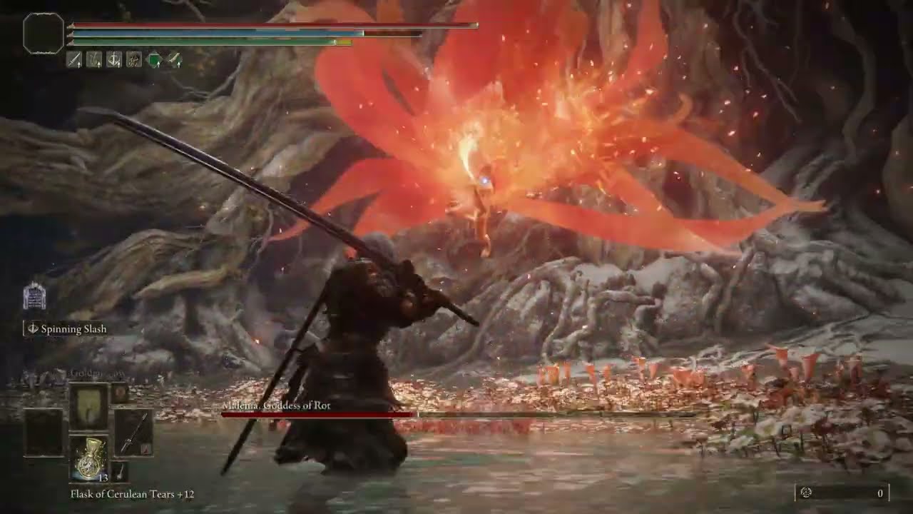 Elden Ring: Blood Tax and Spinning Slash Great Katana Bleed Build VS Malenia - No Damage