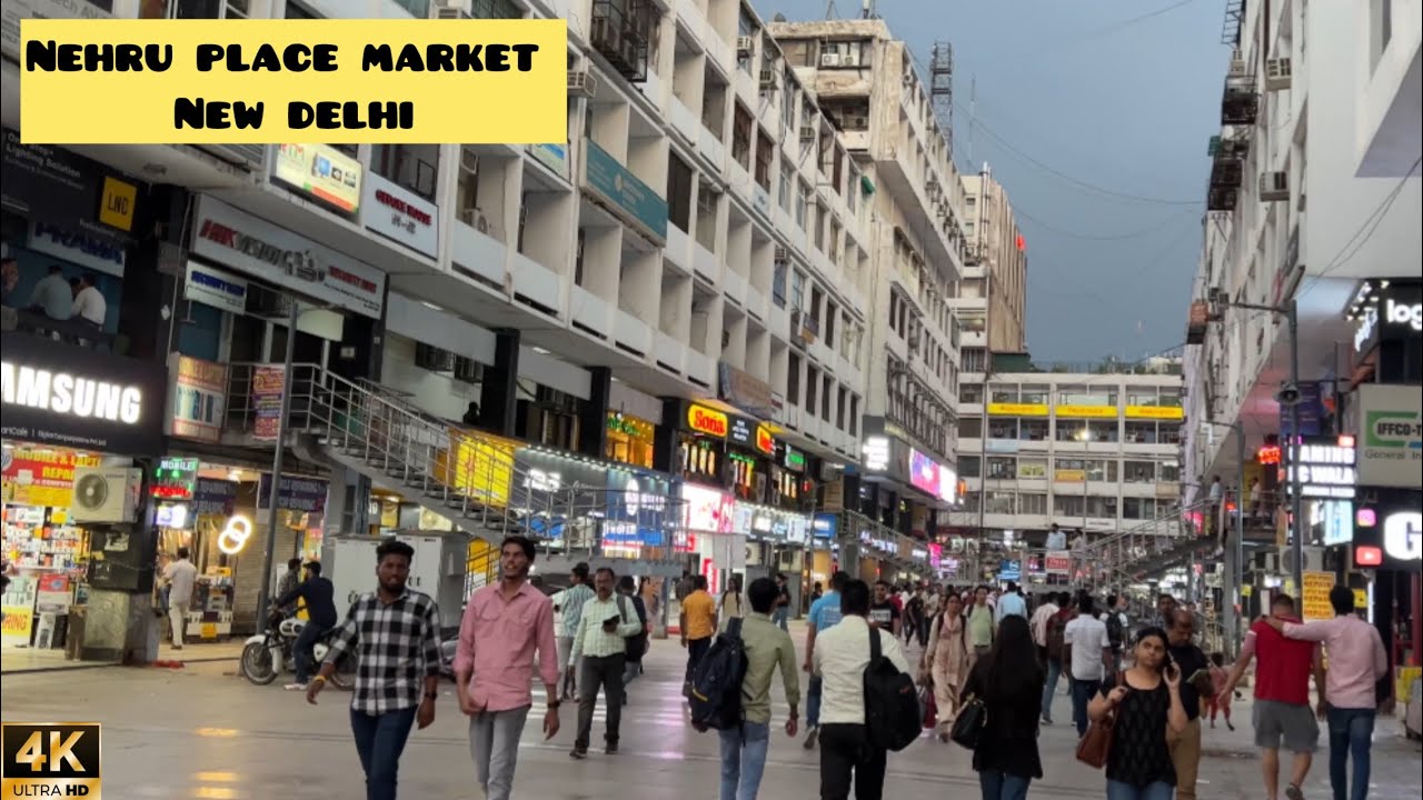 Beauty Of Delhi- Walking in Nehru Place Market New Delhi India 4k Video Nehru Place IT HUB