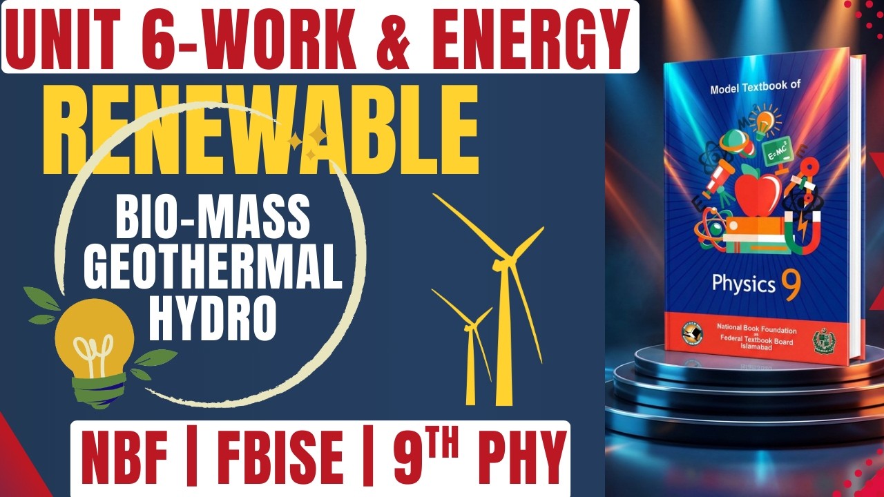 Physics Class 9 NBF | Unit 6 L-5 | 🟢 All Renewable Energy Resources 📌 Imp Short & Long Quest | FBISE
