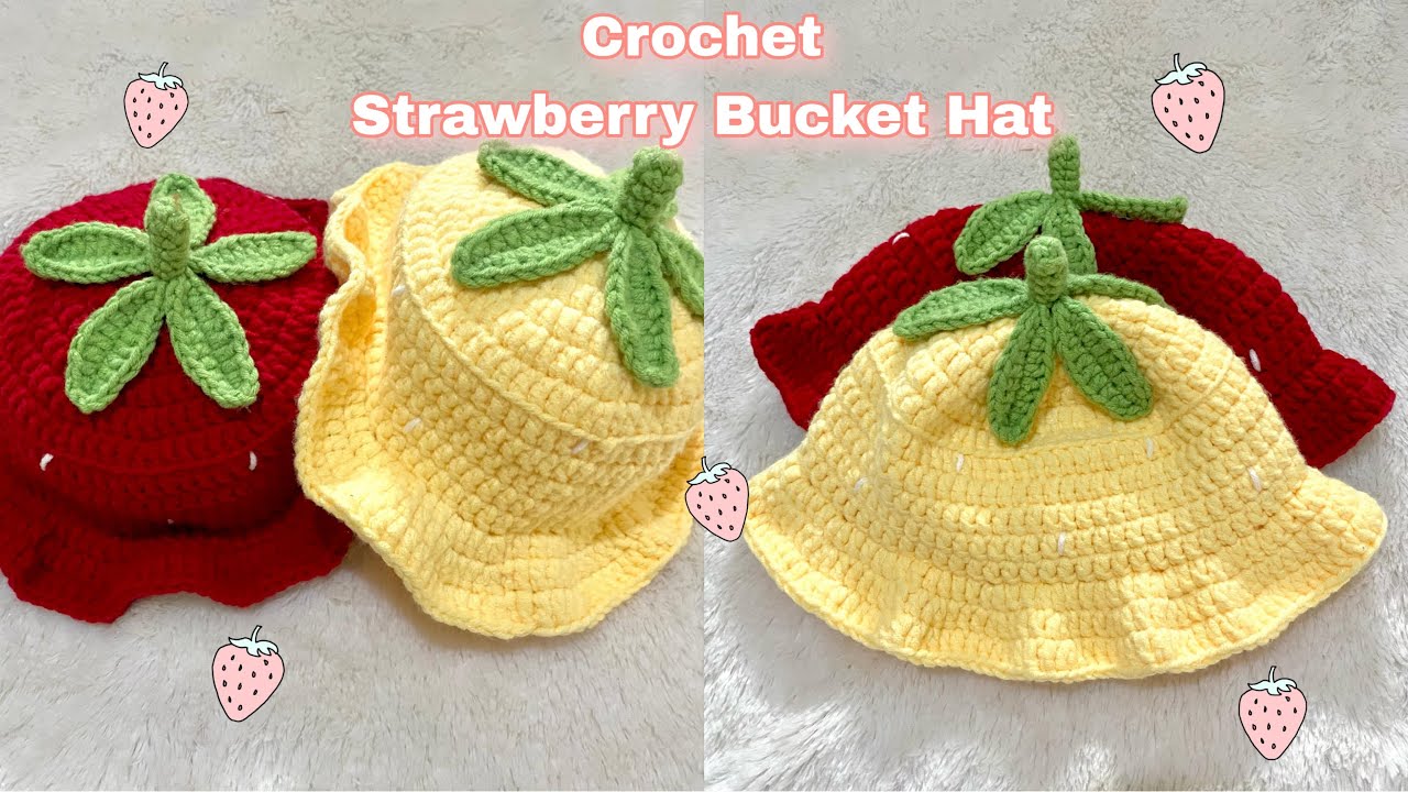 🍓Crochet Strawberry Bucket Hat | Bucket Hat for Baby | Easy Tutorial🍓