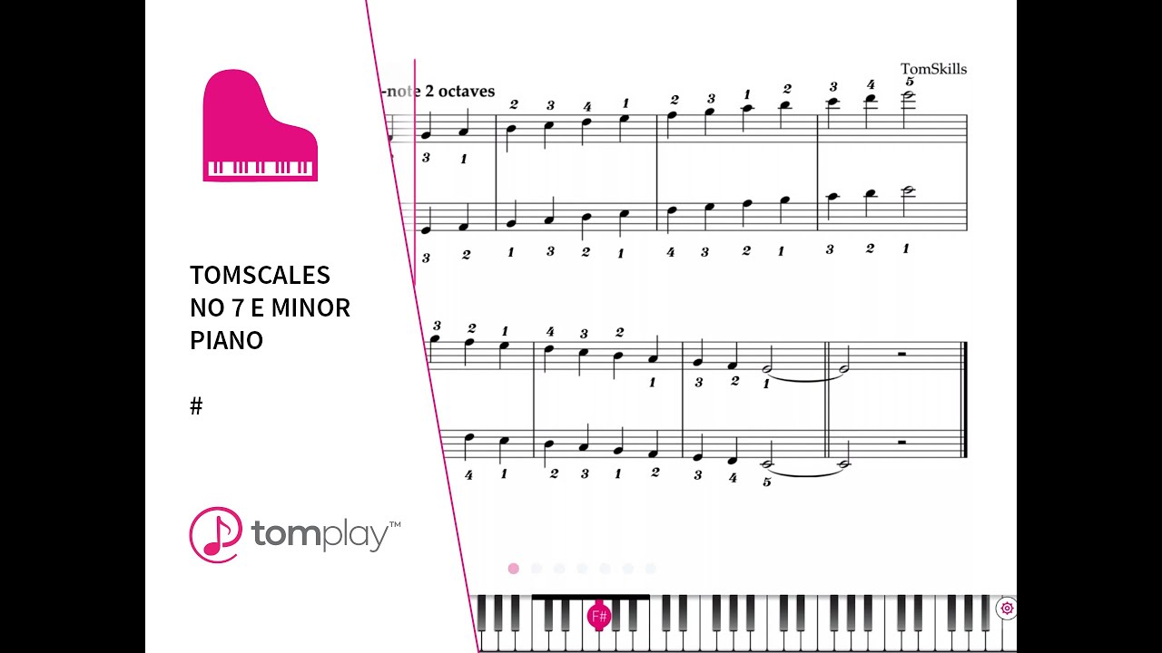 E Harmonic Minor Piano Scale (Sheet Music and Backing Track)