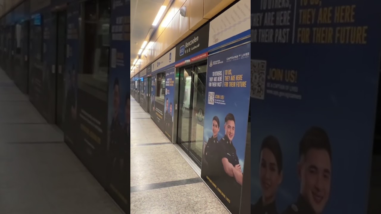 Downtown Line metro departing Bencoolen #singaporemrt #singapore #metro #trains #transport #shorts