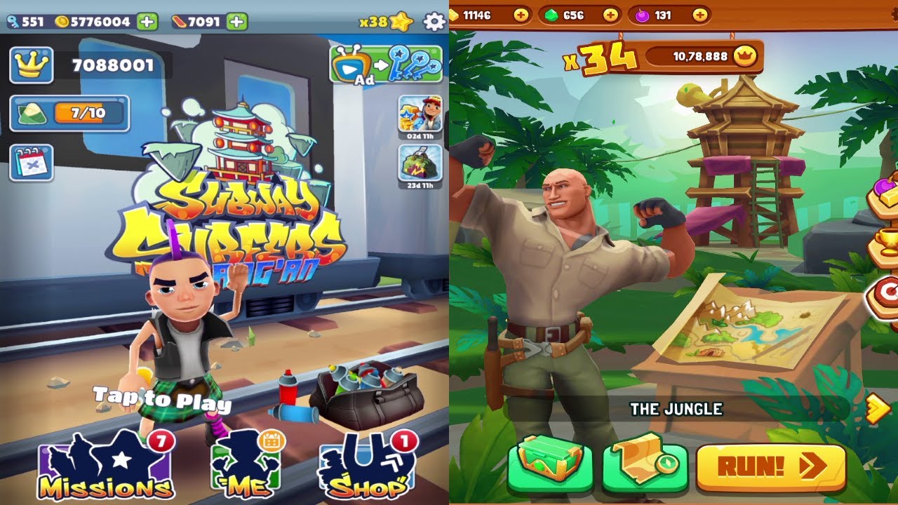 Subway Surfers: Chang’an! VS Jumanji: Epic Run! Walkthrough