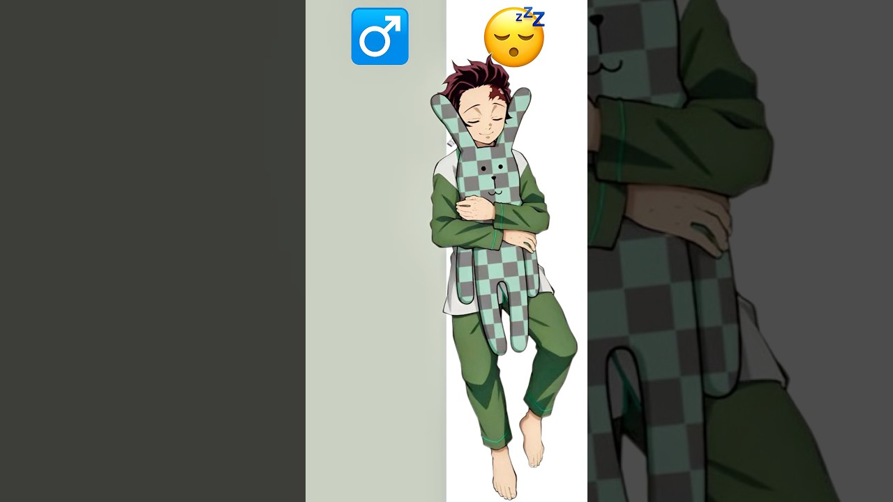 Demon slayers boys sleeping with a toy 