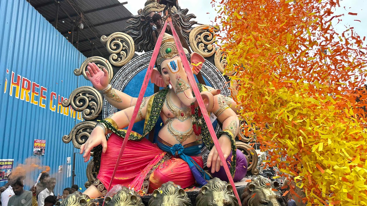 Nirmal Big Ganesh Aagman 2025 | Choudhary Arts Big Ganesh idol Transporting From Laxmiguda To Nirmal