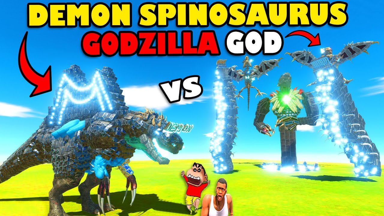 DEMON SPINOSAURUS vs GODZILLA GOD 😰 EMOTIONAL STORY 😭 | ANIMAL REVOLT BATTLE SIMULATOR