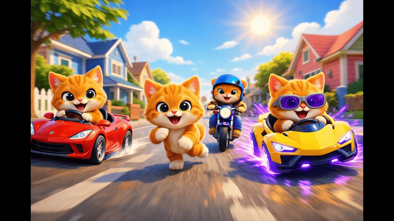 Cute Kittens Start an EPIC Car Race 🐱🏎️ | Funny Cat Adventure