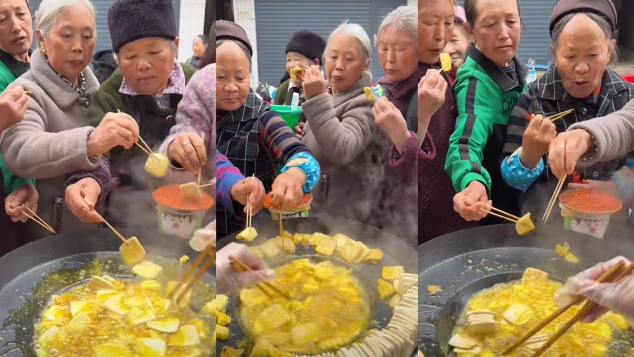 Cooking deep fried potato and dried tofu for free, Cooking food live streaming.  #food #cooking