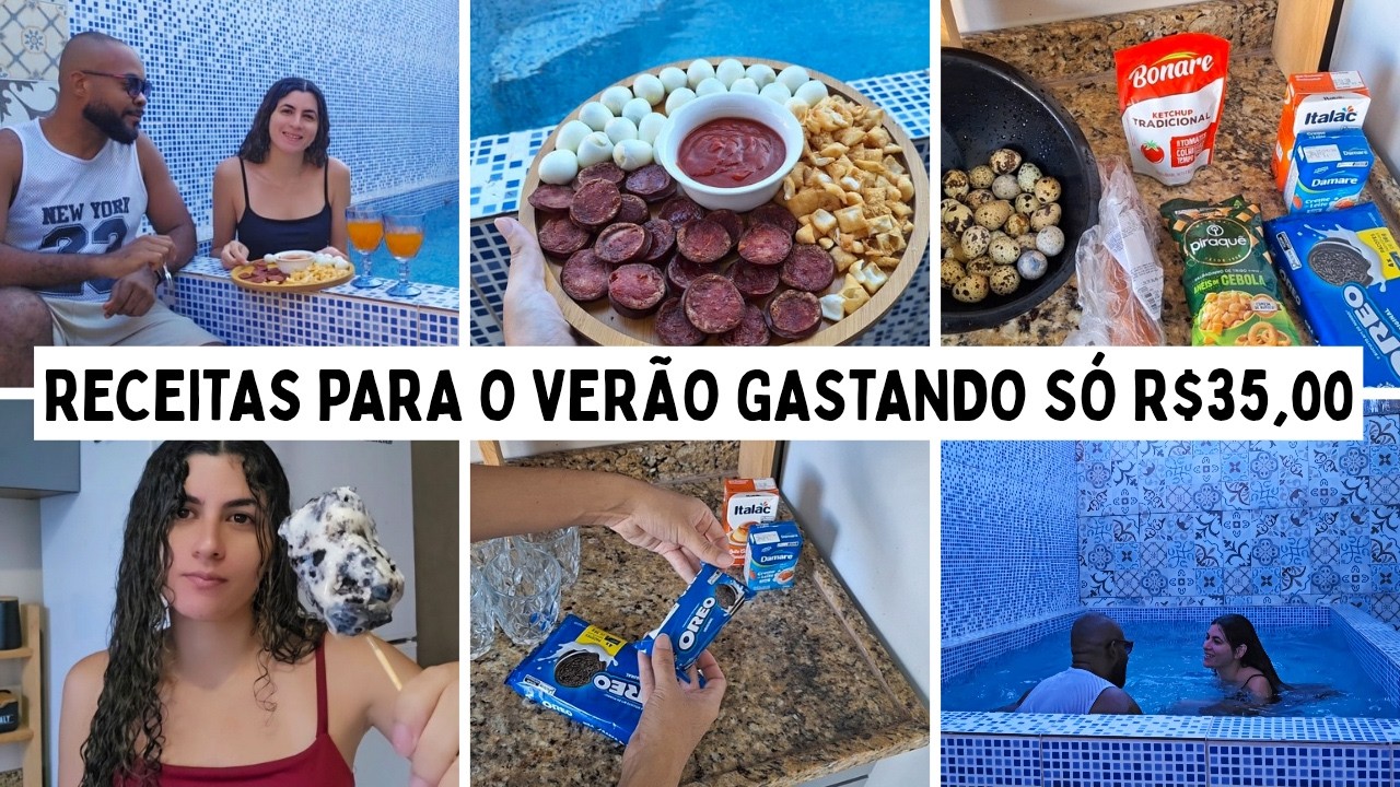 FIZ TÁBUA DE PETISCOS E PICOLÉ DE OREO CASEIRO GASTANDO POUCO PARA APROVEITAR A PISCINA 