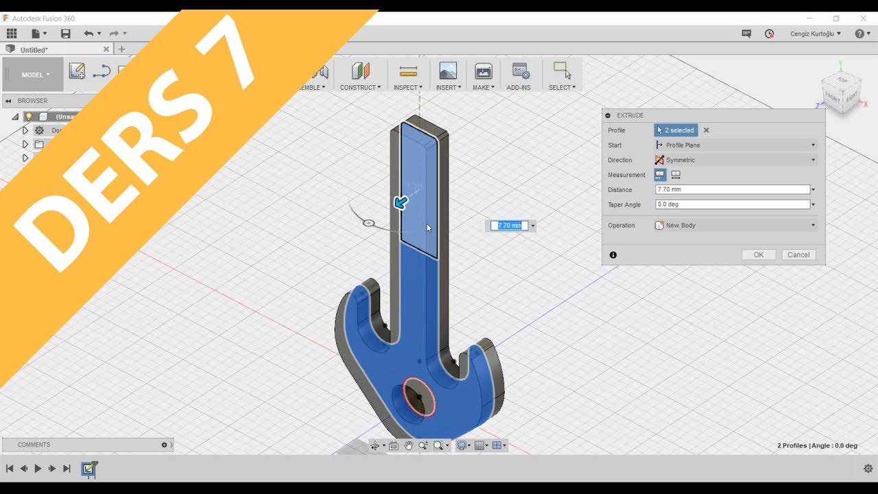 Fusion 360 ile Katı Modelleme Eğitimi - Ders 07