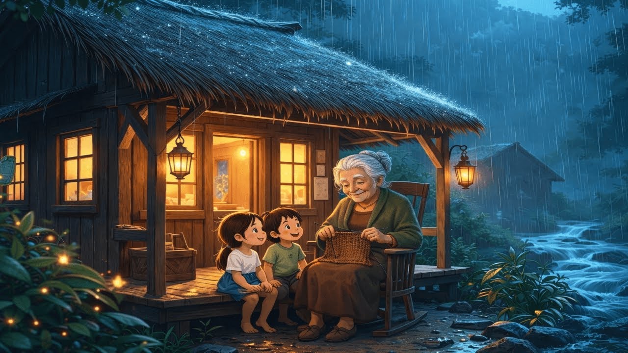 Cozy Family Gathering in a Small Riverside Cottage | Rainy Monsoon Days | Ghibli Inspired Pure ASMR