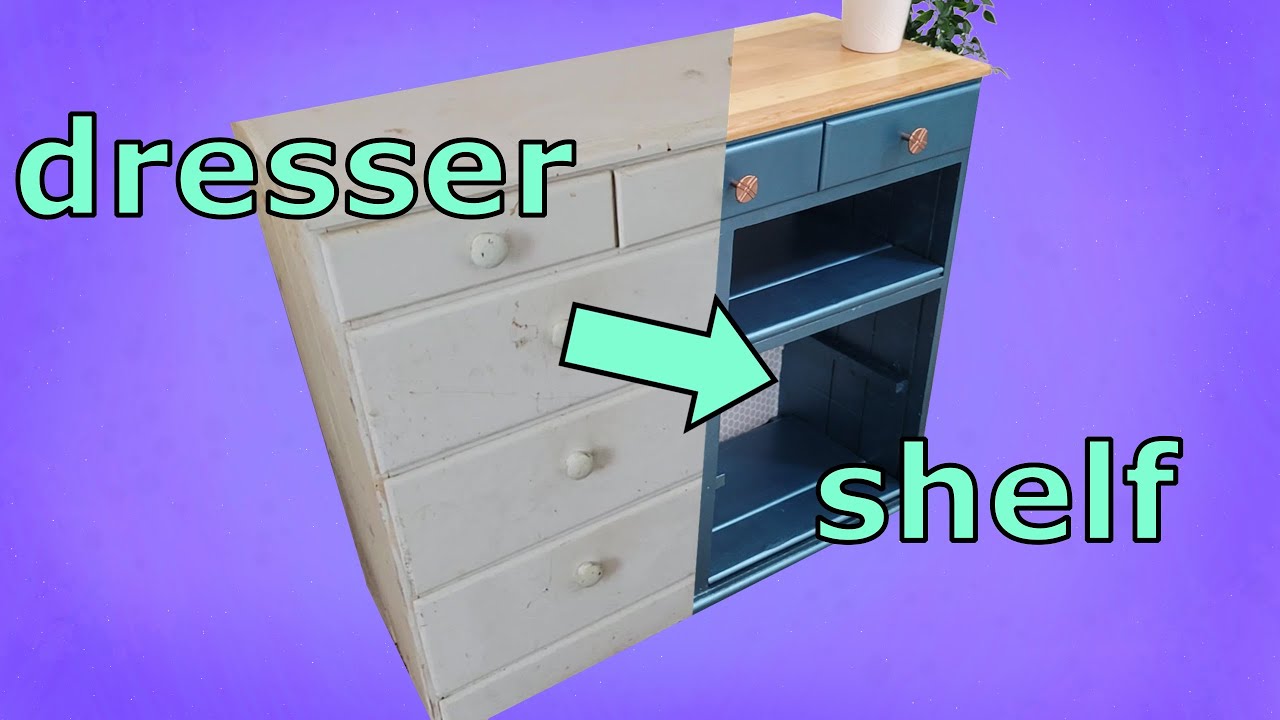 Turning a Dresser into a Shelf