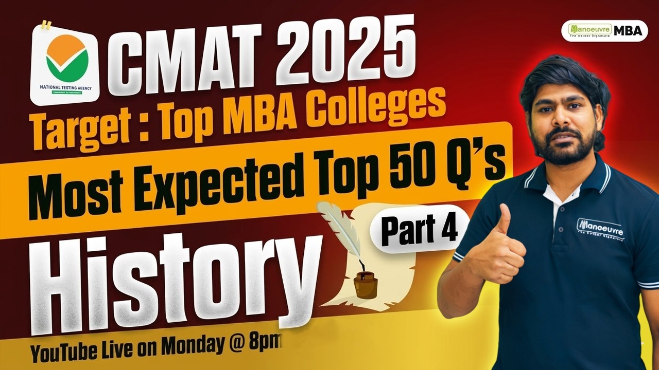 CMAT 2025: Most Expected General Knowledge Questions | Top 50 Q's  From History #cmat2025