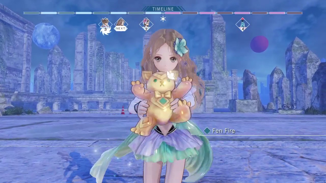 First dungeon random battle gameplay [Hard] - Blue Reflection| PS4