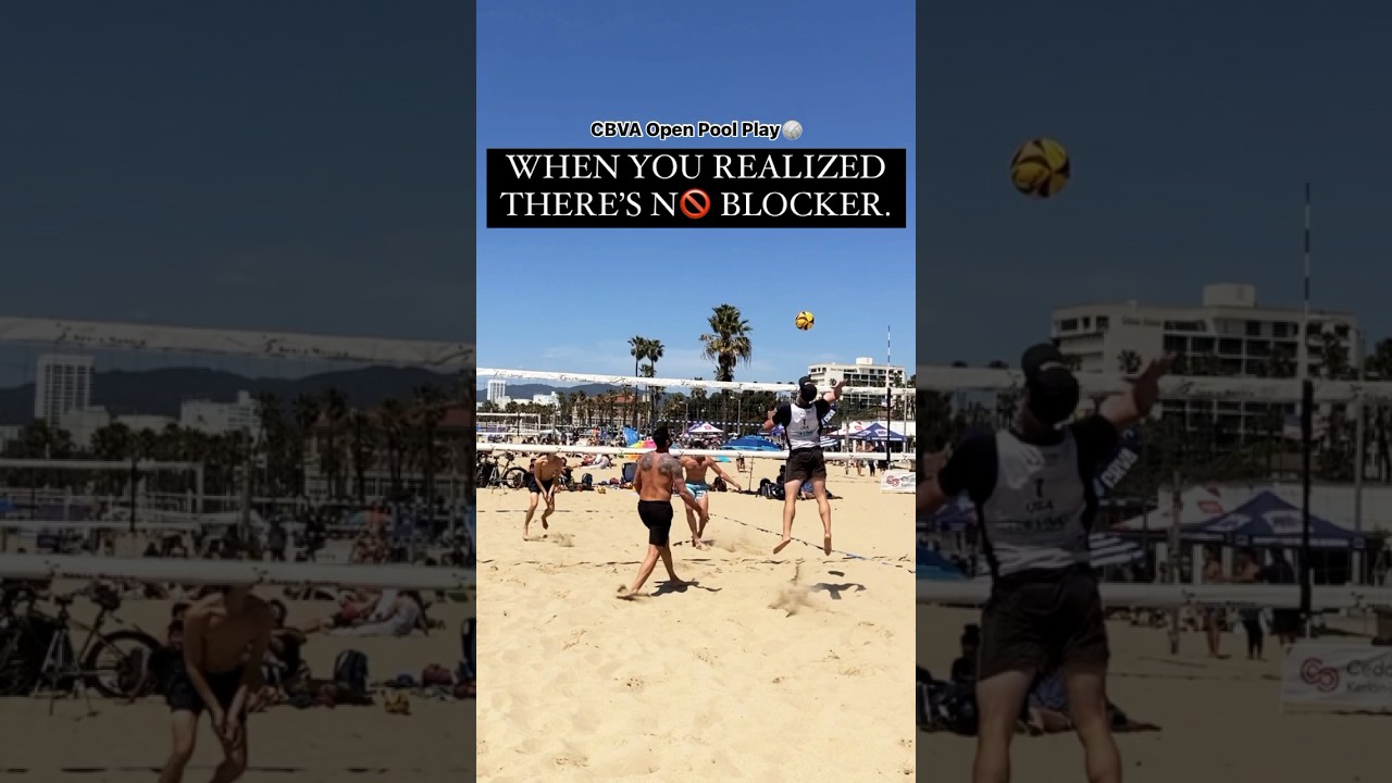 When you see an OPEN net be like.🔨😱 #cbva #beachvolleyball #tour #beachvolleyballworld #voleibol