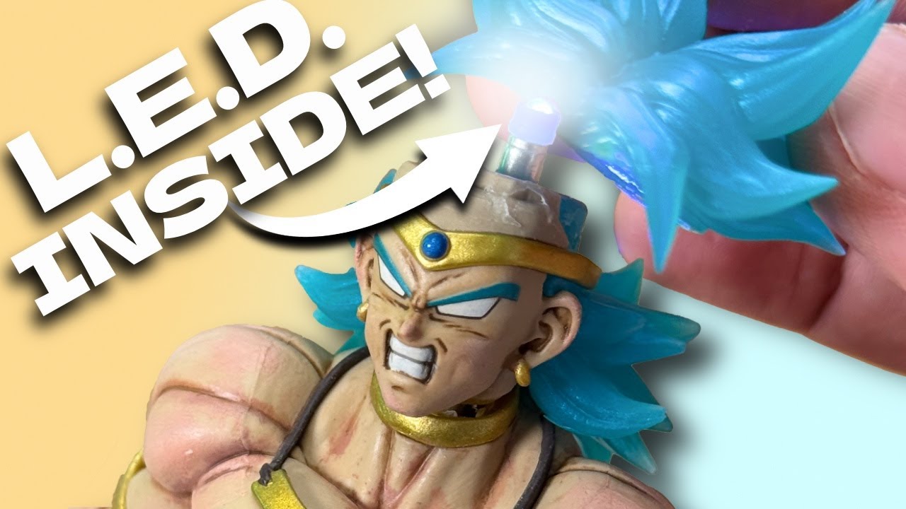 I put an LED into Broly’s head! Now he GLOWS!