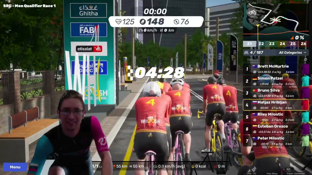 MyWhoosh SRC Men November Race 1 - 20th place