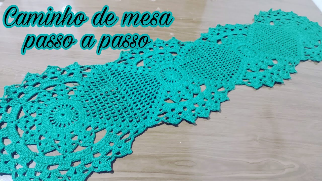 caminho de mesa/trilho de mesa clássico de crochê passo a passo linha Anne #circuloprodutos