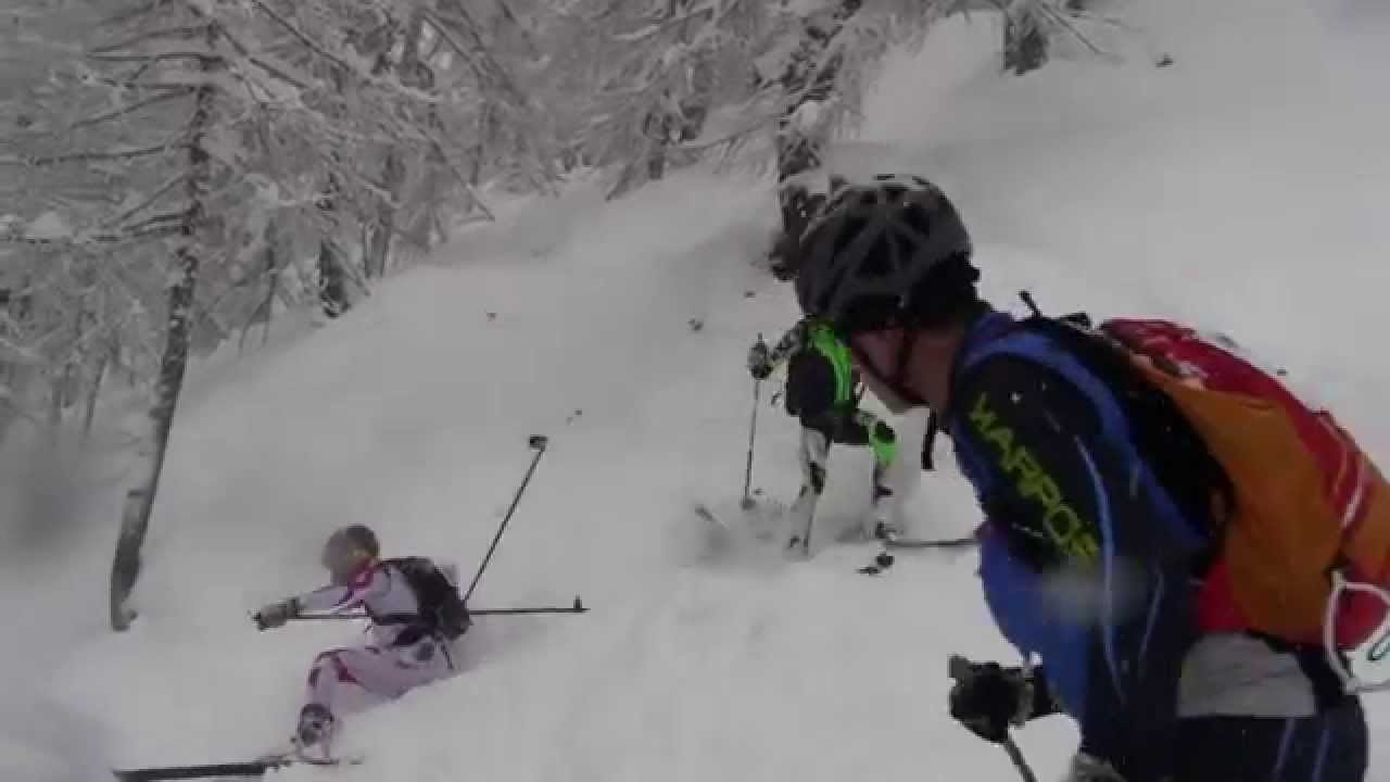 Valtellina Orobie 2015 gara di scialpinismo ad Albosaggia la discesa