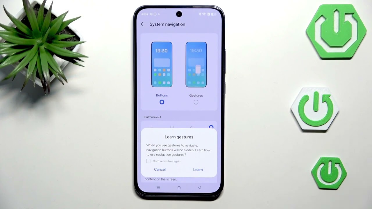 OPPO Reno15 FS – كيفية التبديل بين الأزرار الثلاثة والإيماءات