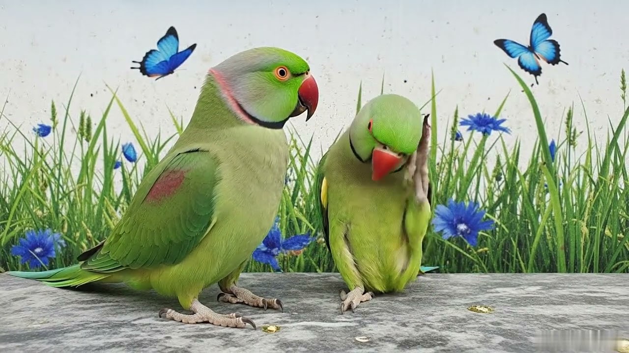 Ringneck Parrot Natural Sounds | Talking Bird Video