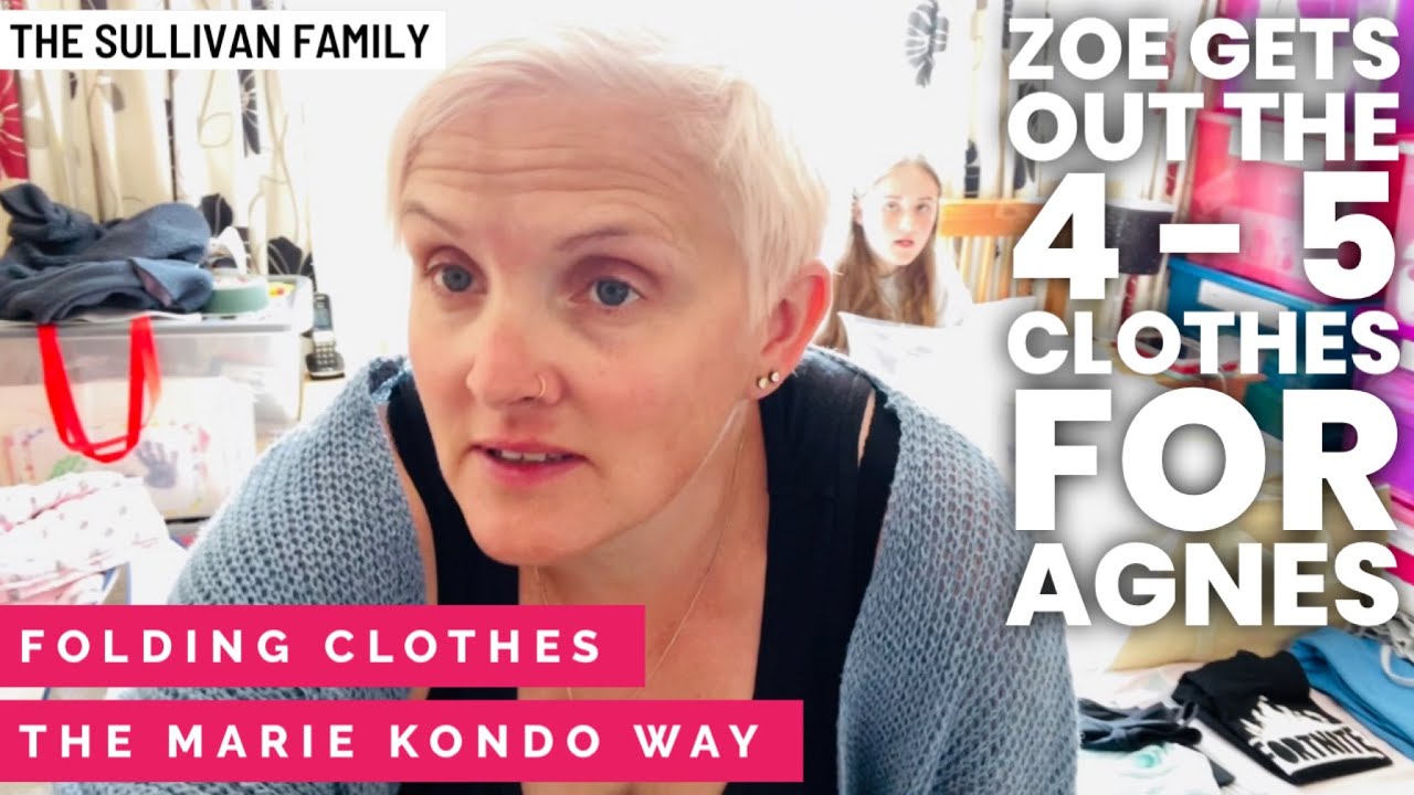 ZOE GETS OUT THE 4 - 5 CLOTHES FOR AGNES | Folding Clothes The MARIE KONDO Way