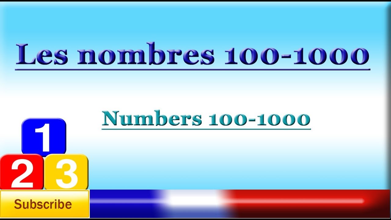 French Lesson 63 - Learn French numbers 100 to 1000 - counting to 1000 - Los numeros en francés