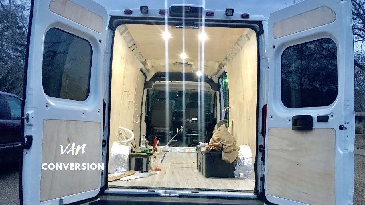 Ram Promaster Van Conversion | Wires, MaxxAir Fans, Wool Insulation, and Walls