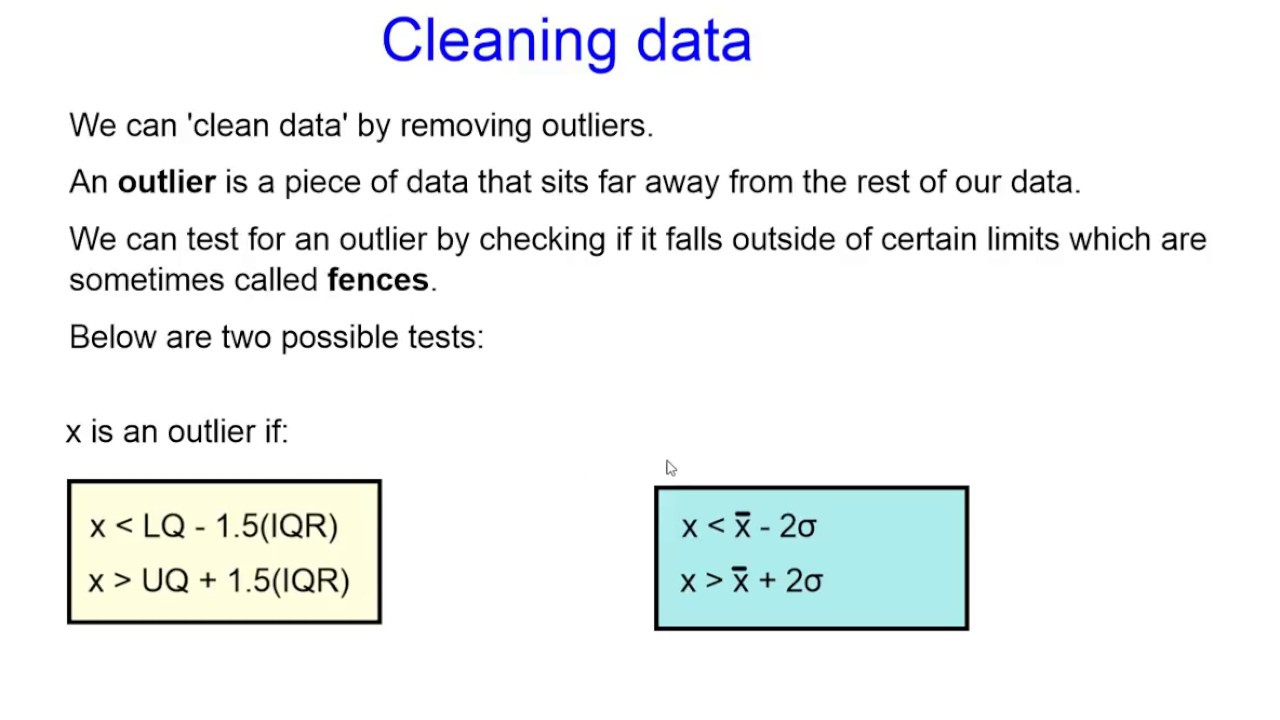 Cleaning data and outliers - A Level Maths Stats