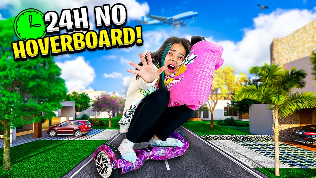 PASSEI 24 HORAS EM CIMA DO HOVERBOARD! *eu cai?