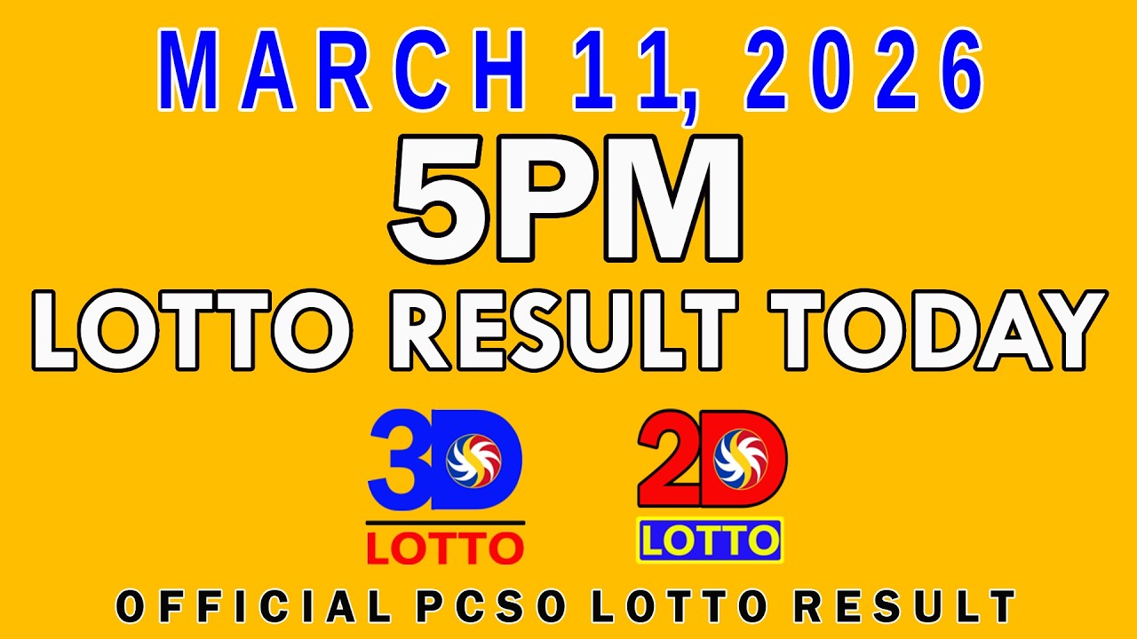 5pm Lotto Result Today March 11 2026 Swertres 3D Lotto Ez2 2D Lotto PCSO