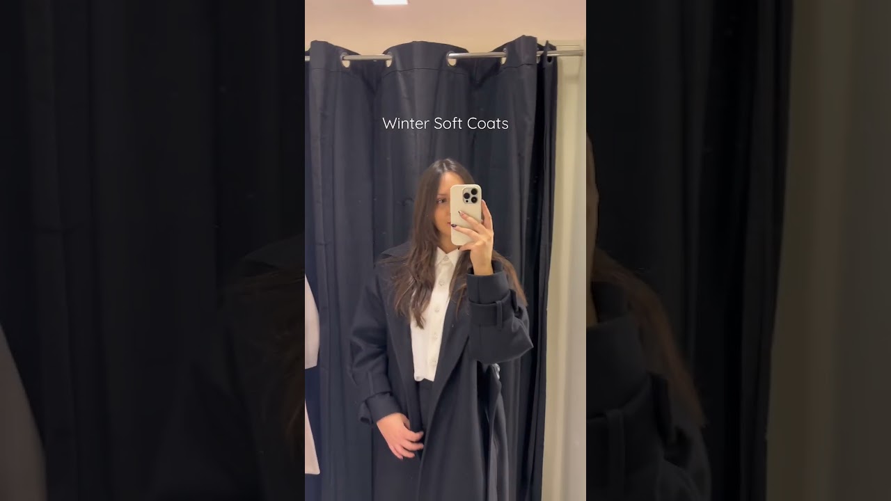 Zara: Winter Soft Coats 🖤 #wintercollection #wintercoats #zarahaul #tryonhaul