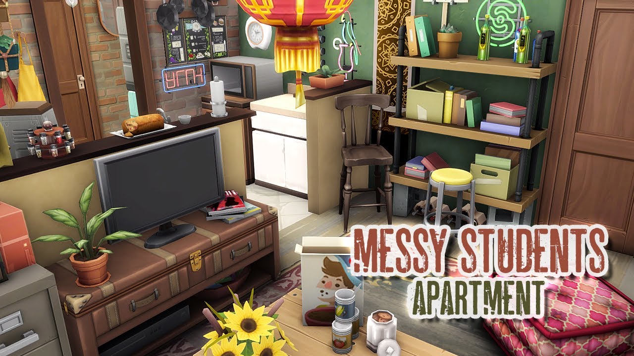 TINY MESSY APARTMENT FOR 5 STUDENTS | 1312 21 Chic Street | The Sims 4 Stop Motion | NoCC